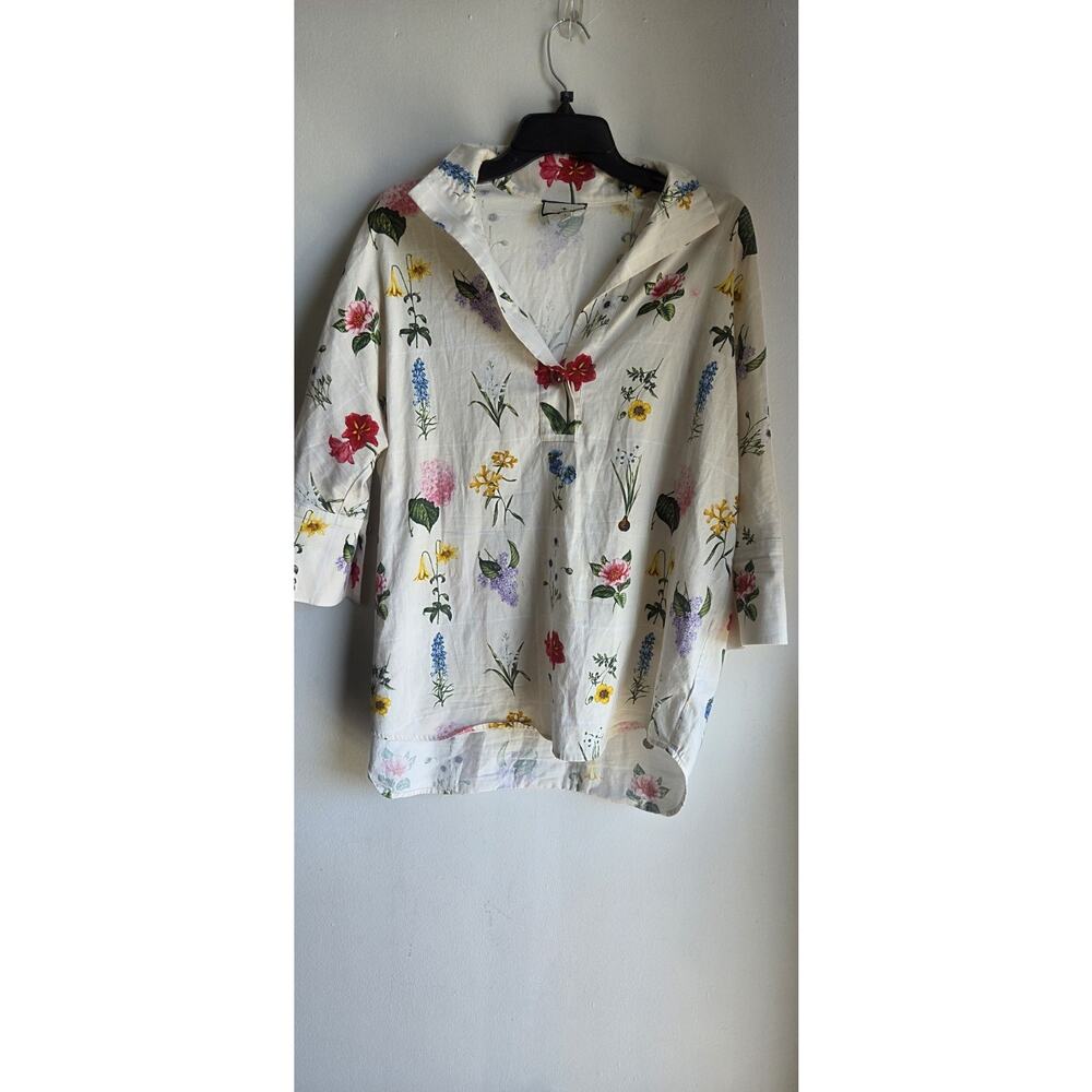 Women's Tuckernuck Floral Lightweight Designer Summer Y2K Blouse Size S - Picture 8 of 14